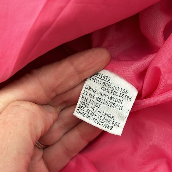 Vintage 80s Be in the Current Seen Hot Pink Lightweight Preppy Jacket Small - Picture 8 of 15
